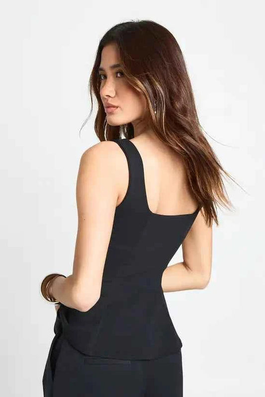 Boohoo Scoop Neck Peplum Top