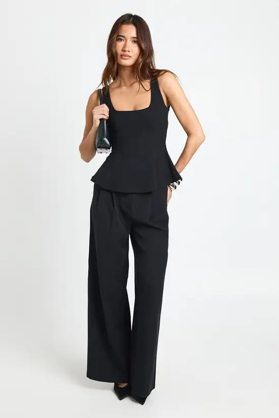 Boohoo Scoop Neck Peplum Top