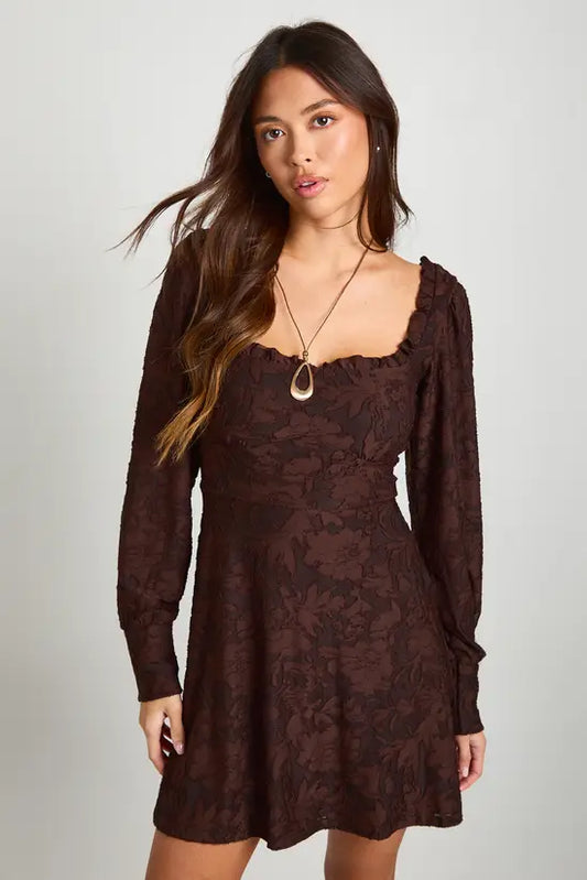 boohoo Burnout Floral Corset Milkmaid Mini Dress