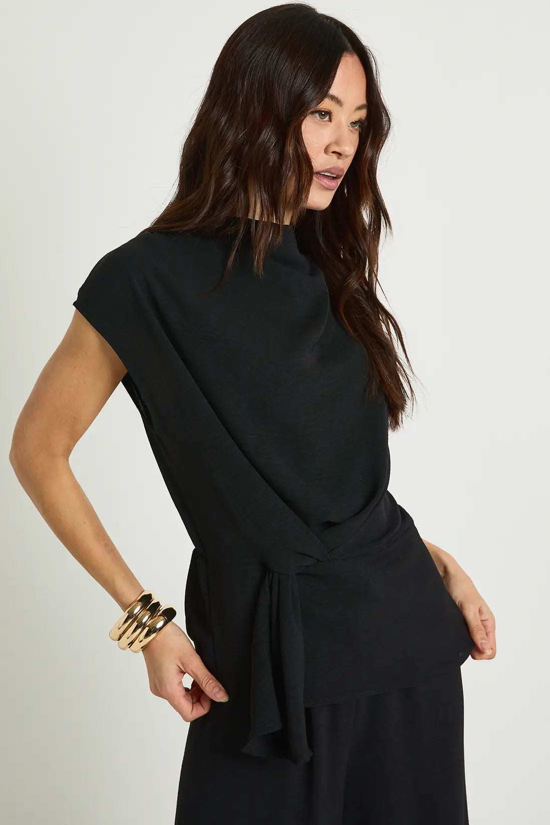 boohoo Tall Woven Drape Blouse & Trouser Co-Ord SET