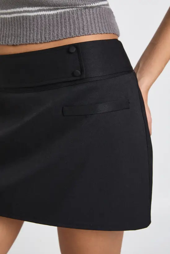 boohoo Woven Marl Button Detail Skort