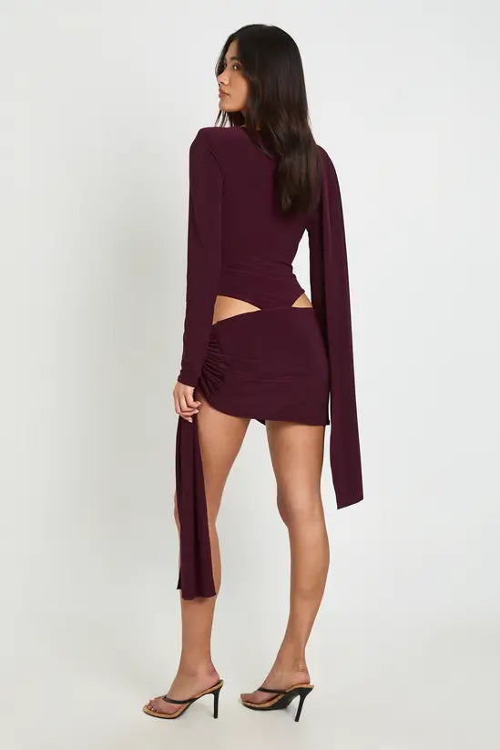 Boohoo - Double Layer Slinky Drape Detail Mini Skirt