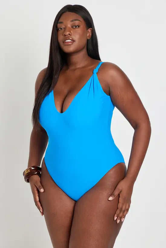 boohoo Plus Knot Detail Swimsuit