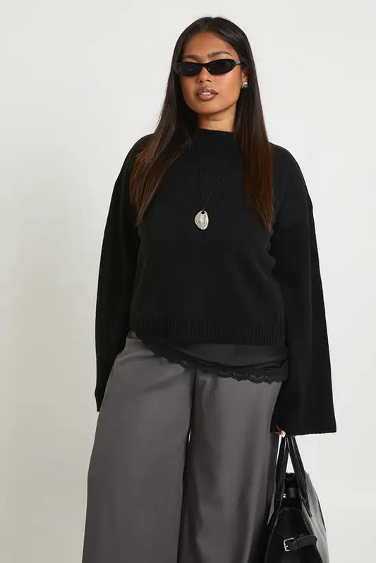 boohoo Plus Crew Neck Knit Jumper