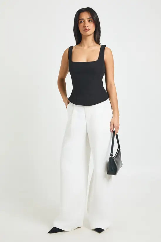 boohoo Petite Tailored Wide Leg Trouser