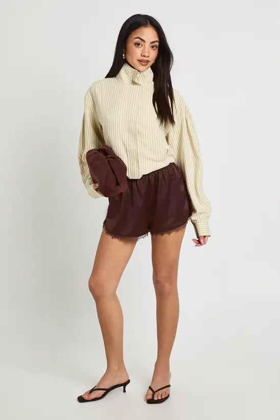 boohoo Lace Trim Runner Short