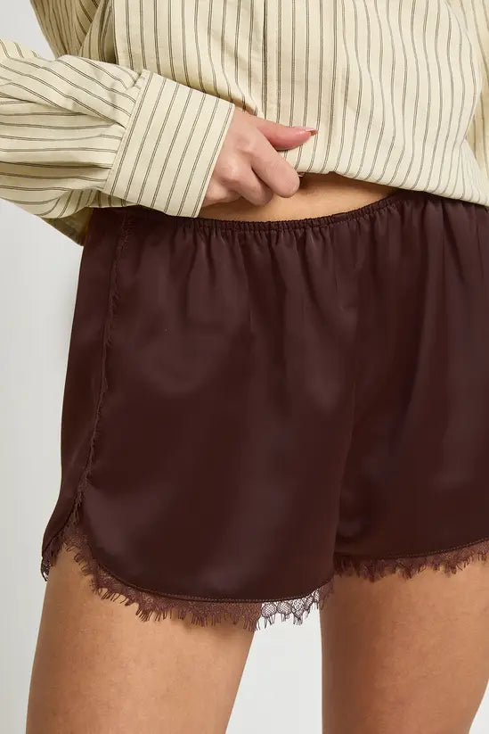 boohoo Lace Trim Runner Short