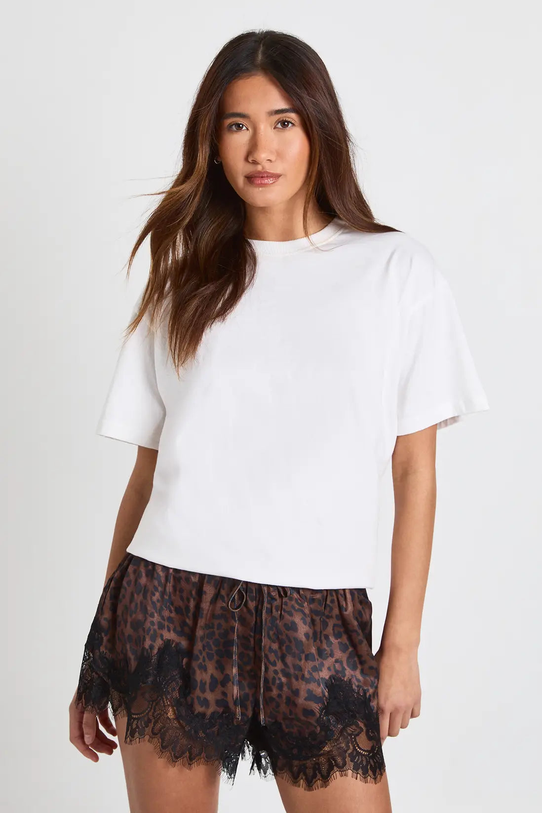 boohoo Leopard Lace Flippy Short