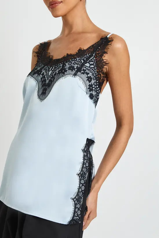 boohoo Lace Side Split Satin Cami Top