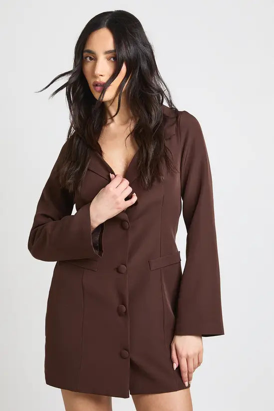 boohoo Bardot Fitted Blazer Dress