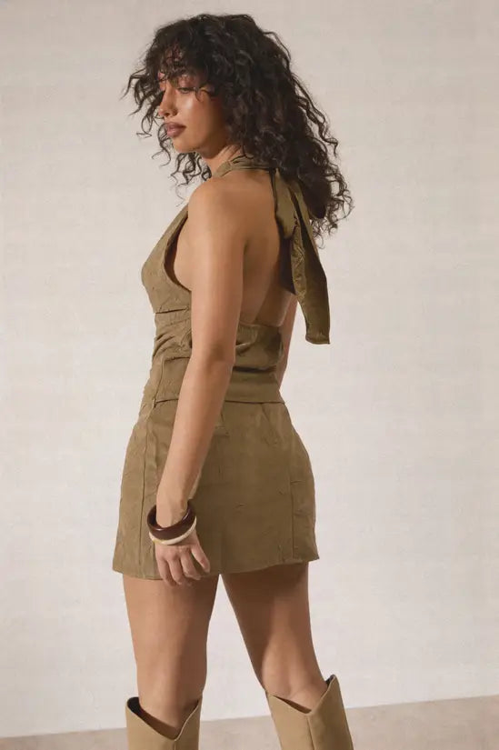 boohoo Textured Peached Mini Skirt