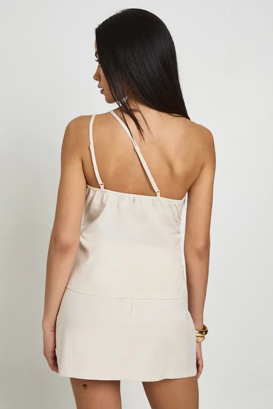 boohoo Linen Look Asymmetric Cami