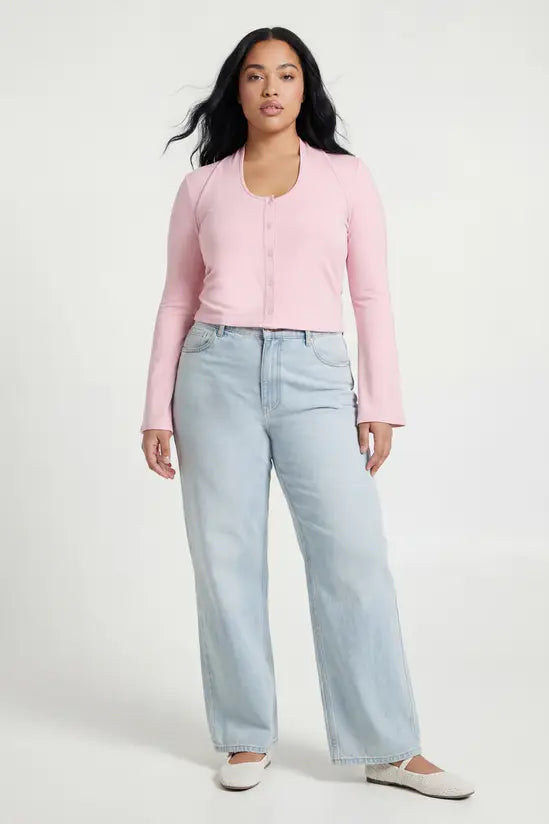 boohoo Plus Double Layer Halter Neck Button Down Top