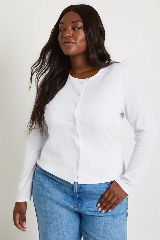 boohoo Plus Double Layer Rib Button Down Top