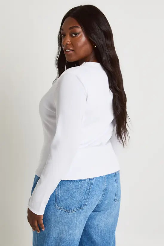 boohoo Plus Double Layer Rib Button Down Top
