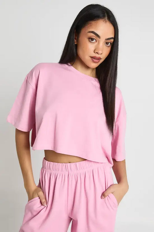 boohoo Basic Oversized Boxy Crop T-Shirt