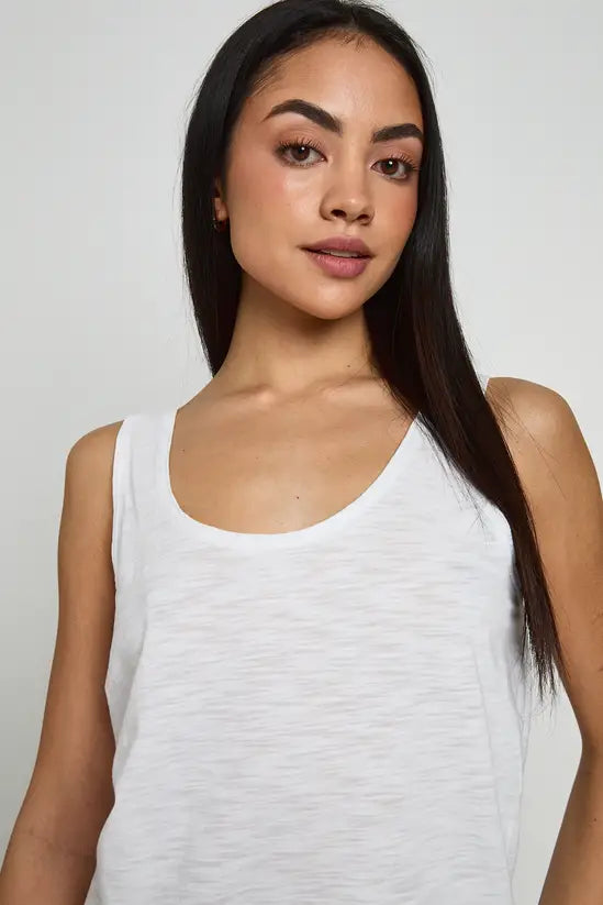 boohoo Sheer Slub Low Scoop Back Vest Top