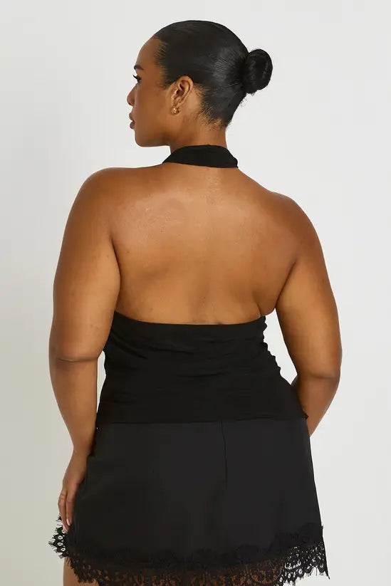 boohoo Plus Twist Cowl Neck Top