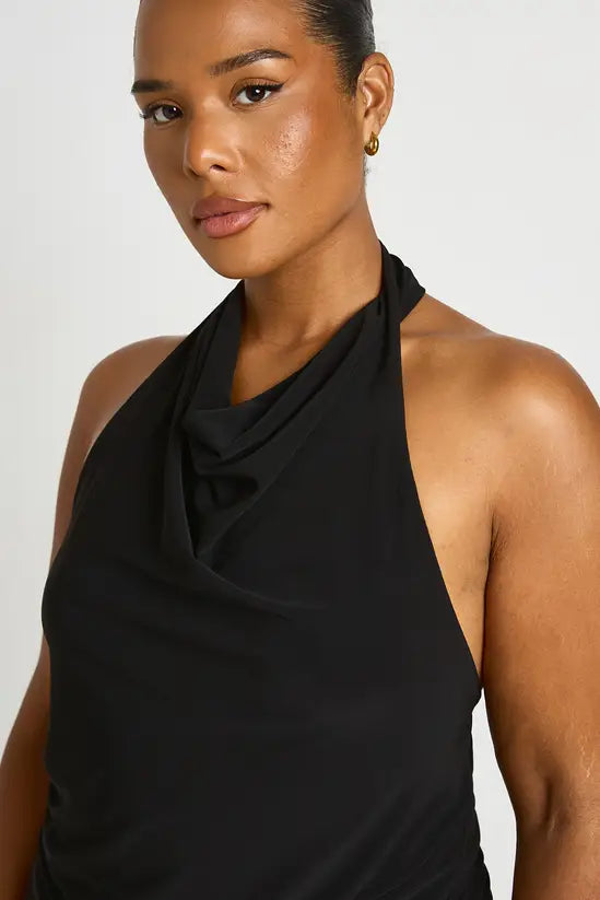 boohoo Plus Twist Cowl Neck Top