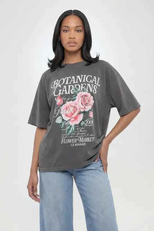 boohoo Botanical Gardens Front Print Printed T-Shirt