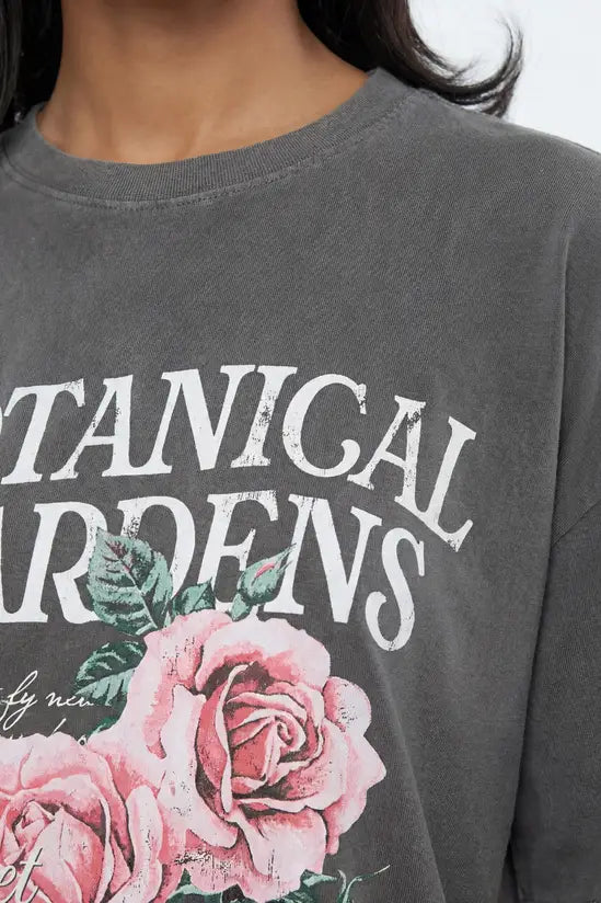 boohoo Botanical Gardens Front Print Printed T-Shirt