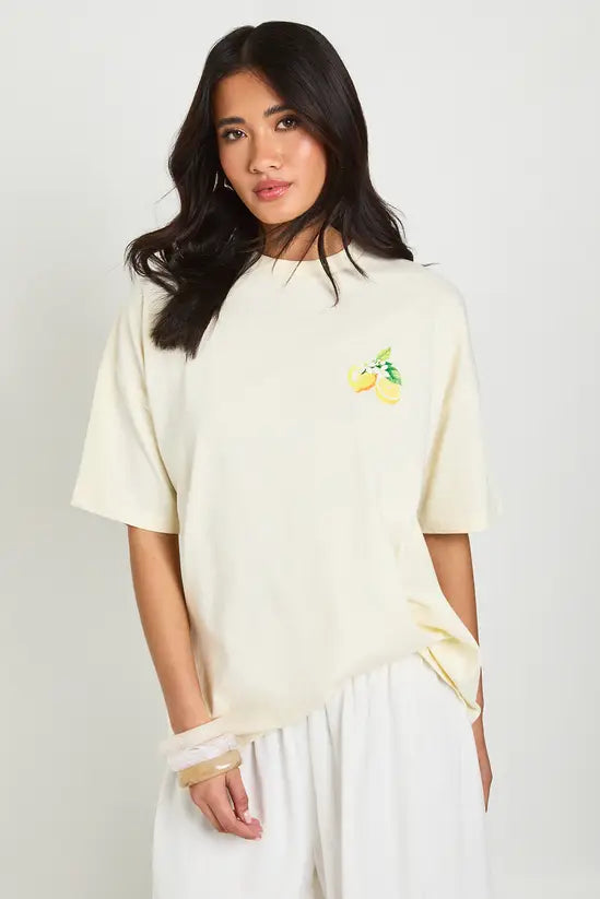 boohoo Cote d-Amour Lemons Front and Back Printed T-Shirt