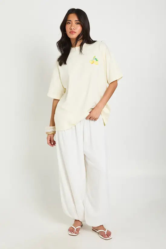 boohoo Cote d-Amour Lemons Front and Back Printed T-Shirt