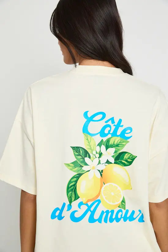 boohoo Cote d-Amour Lemons Front and Back Printed T-Shirt