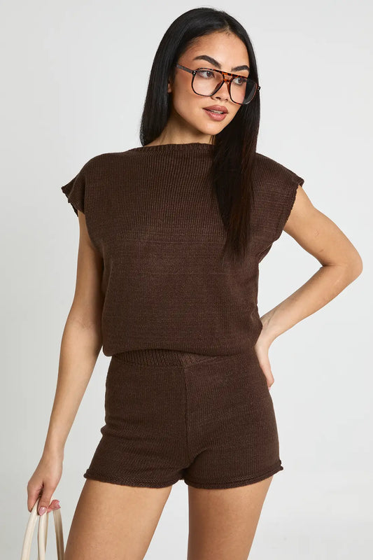 boohoo Sleeveless Slash Neck Long Line Top