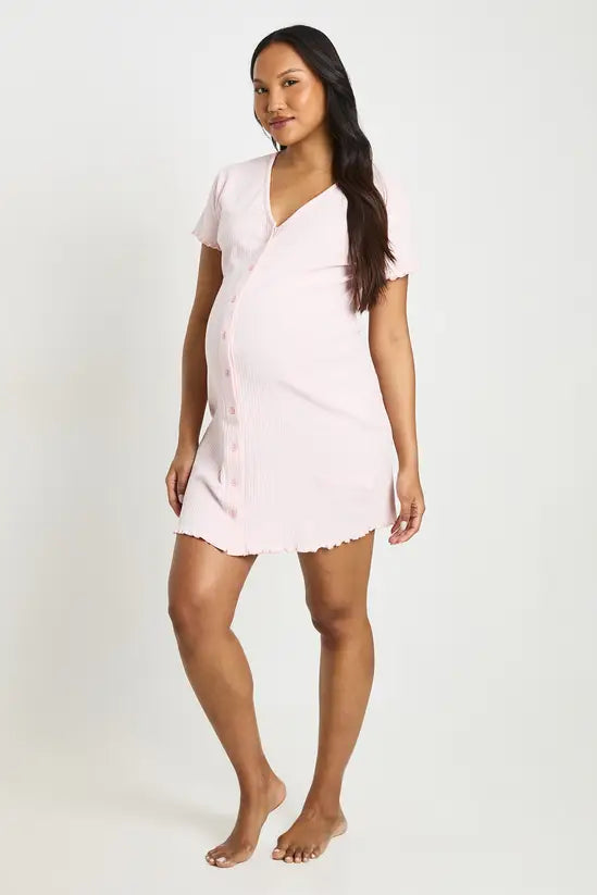 boohoo Maternity Rib Button Down Nightie