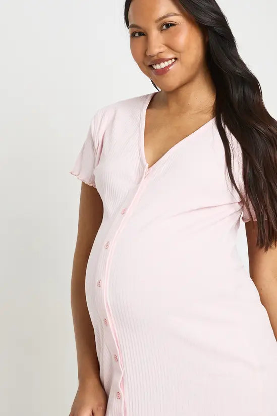boohoo Maternity Rib Button Down Nightie