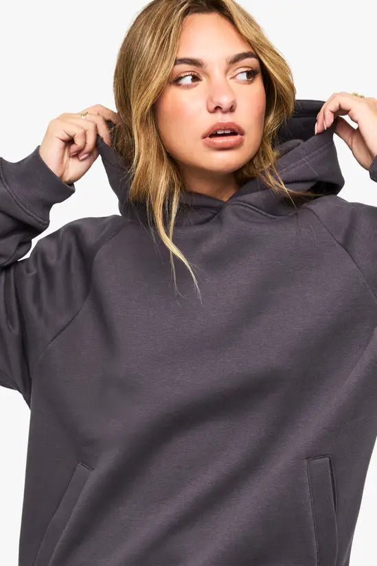 boohoo Petite Raglan Seam Oversized Hoodie