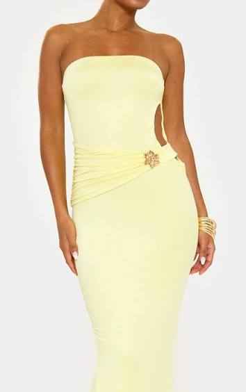 Ego - Bandeau Starfish Trim Detail Cut Out Maxi Dress In Yellow