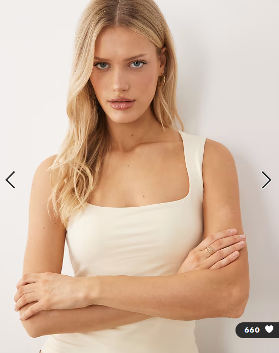 Gina Tricot square neck tank top in buttermilk yellow