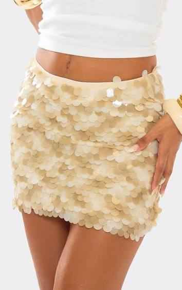 Ego - mid rise matt disc mini skirt