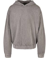 Build Your Brand BY191 - Asphalt - ACID WASHED OVERSIZE HOODY