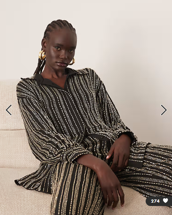 ARRANGE linear beaded oversized shirt co-ord