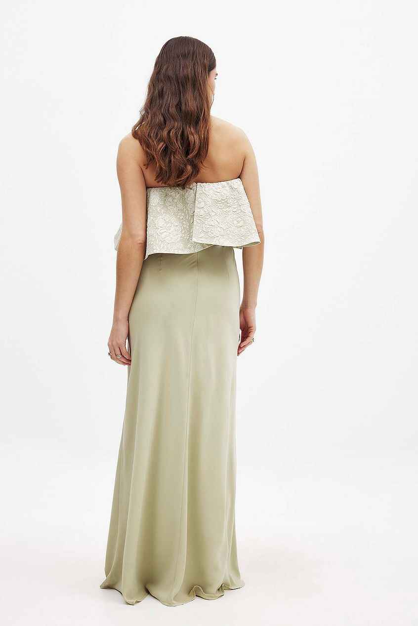 Na-kd Jacquard Bandeau Volume Maxi Dress