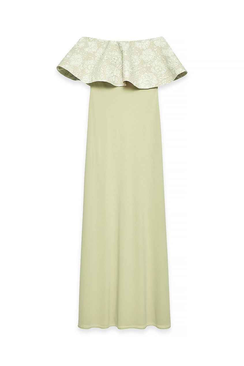 Na-kd Jacquard Bandeau Volume Maxi Dress