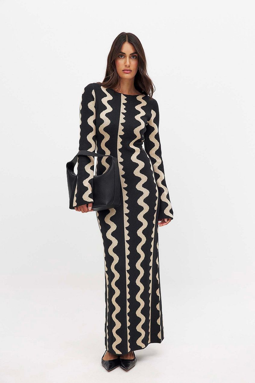 Na-kd Jacquard Knitted Maxi Dress