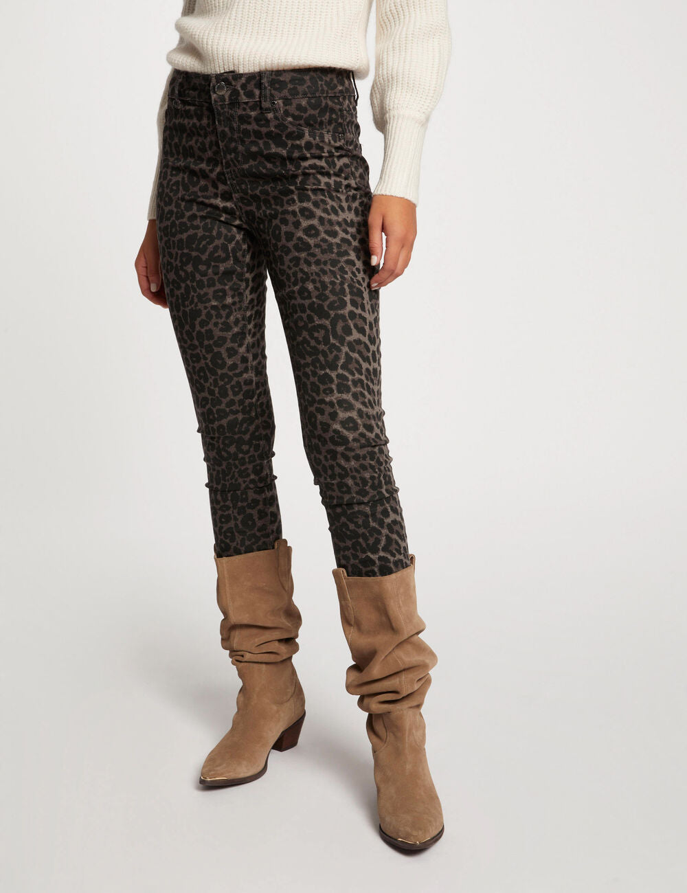 Morgan - 232 PBomb - Leo Print Skinny jeans.