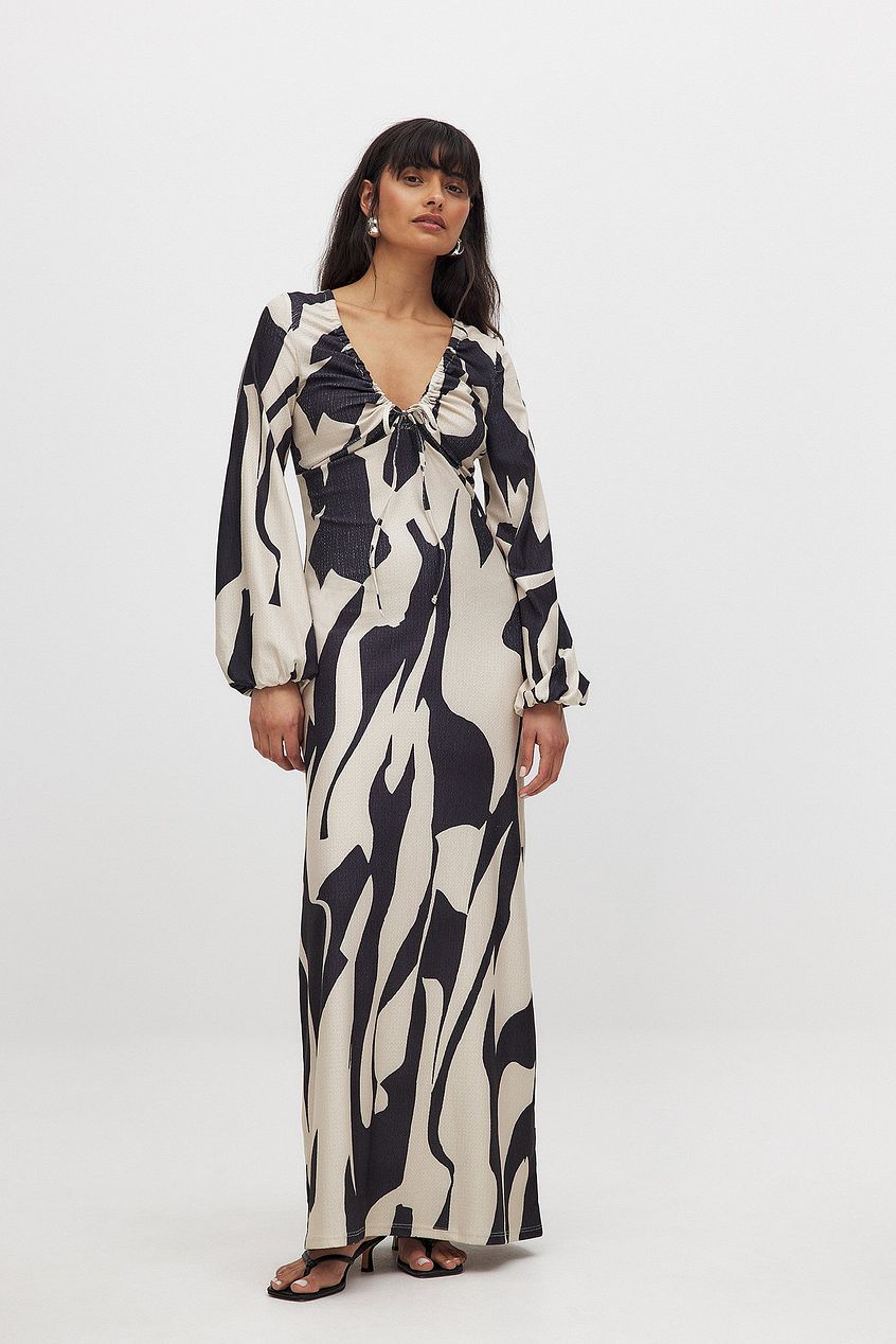 Jersey Balloon Sleeve Midi Dress