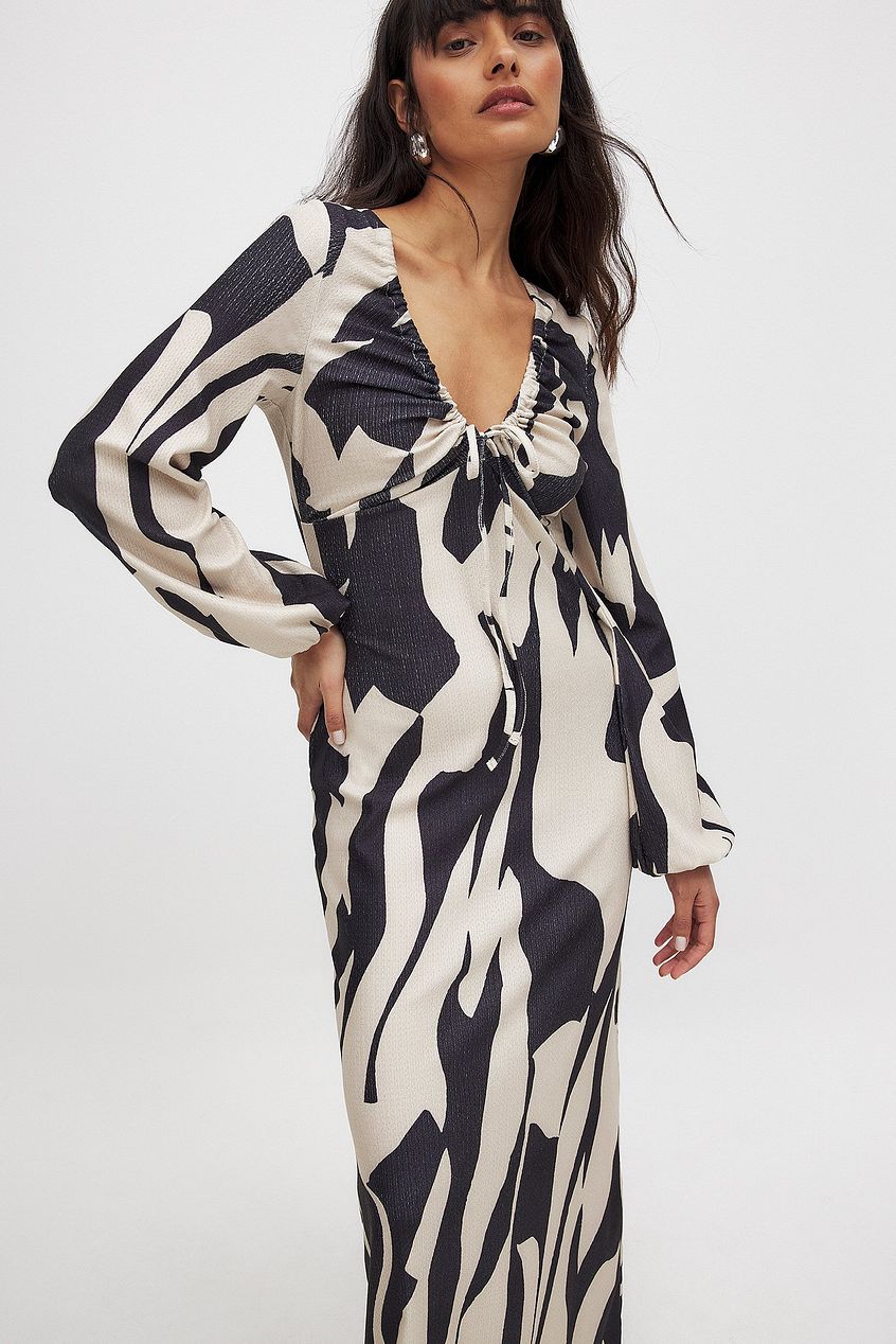 Jersey Balloon Sleeve Midi Dress