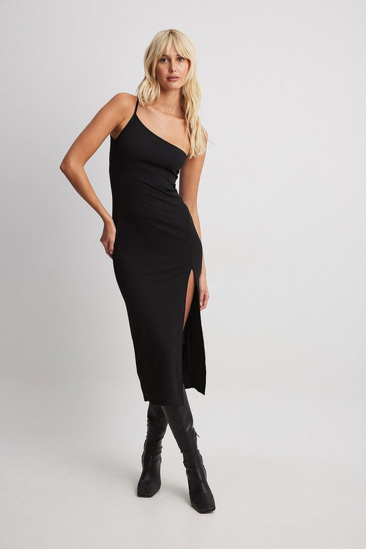 Na-kd Jersey One Shoulder Midi Dress