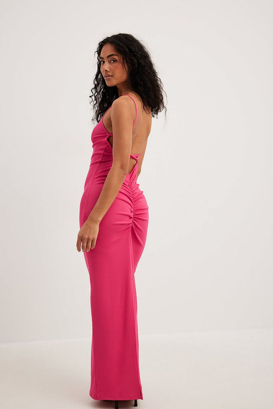 Jersey Open Back Maxi Dress