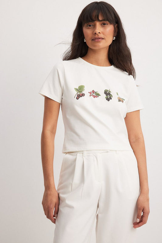 Jersey Print Detail Baby Tee