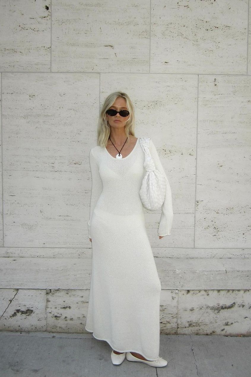 Knitted Long Sleeve Maxi Dress