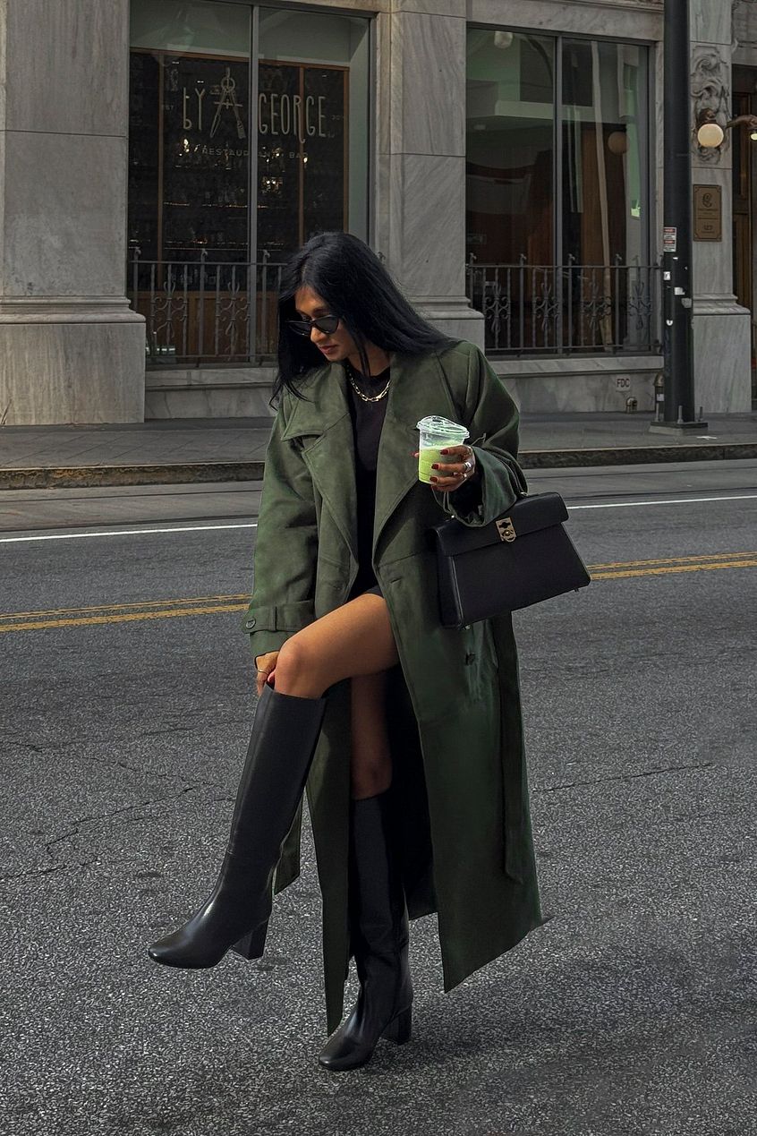 Knee High Leather Rounded Toe Boots