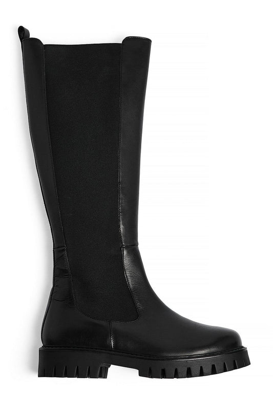 Knee High Leather Elastic Boots