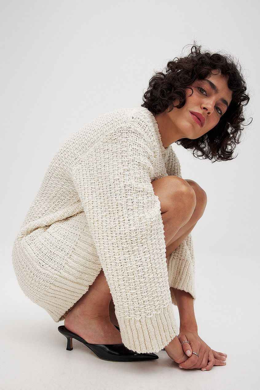 Na-kd - Knitted Long Sleeve Mini Dress